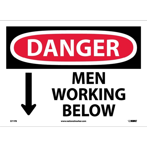 Danger Men Working Below Sign (D71PB)