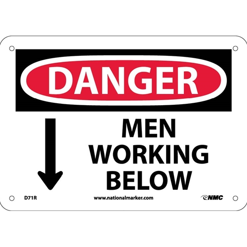 Danger Men Working Below Sign (D71R)