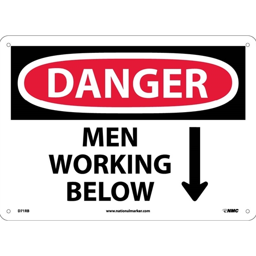 Danger Men Working Below Sign (D71RB)