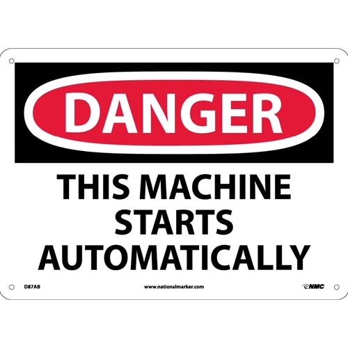 Danger This Machine Starts Automatically Sign (D87AB)