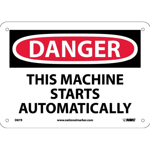 Danger This Machine Starts Automatically Sign (D87R)