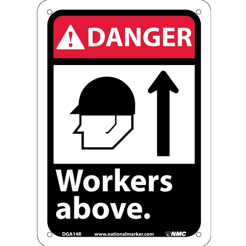 Danger Workers Above Sign (DGA14R)