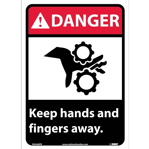 Danger Keep Hands And Fingers Away Sign (DGA46PB)