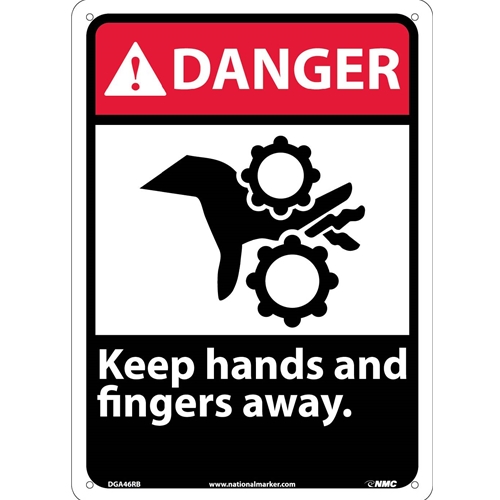 Danger Keep Hands And Fingers Away Sign (DGA46RB)