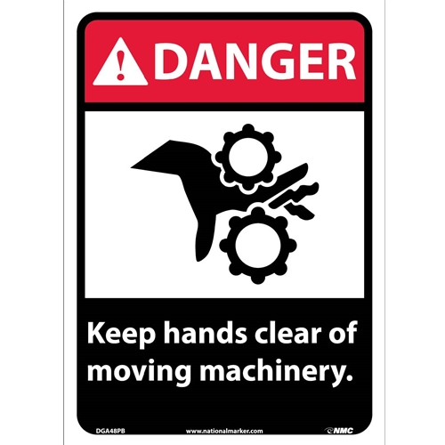 Danger Keep Hands Clear Of Moving Machinery Sign (DGA48PB)
