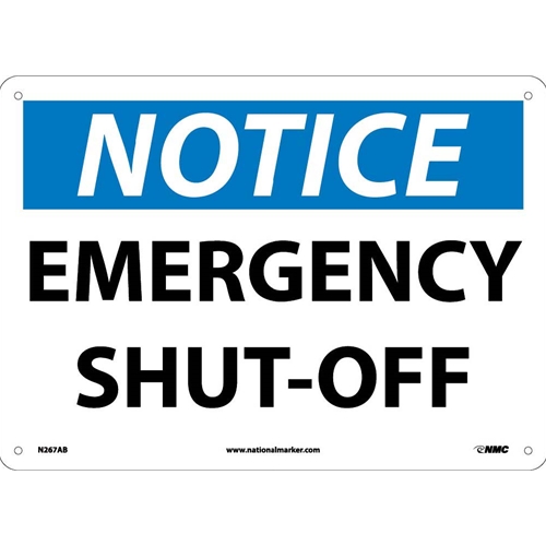 Notice Emergency Shut-Off Sign (N267AB)