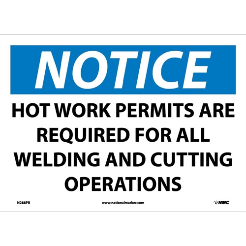 Notice Work Permits Are Required Sign (N288PB)