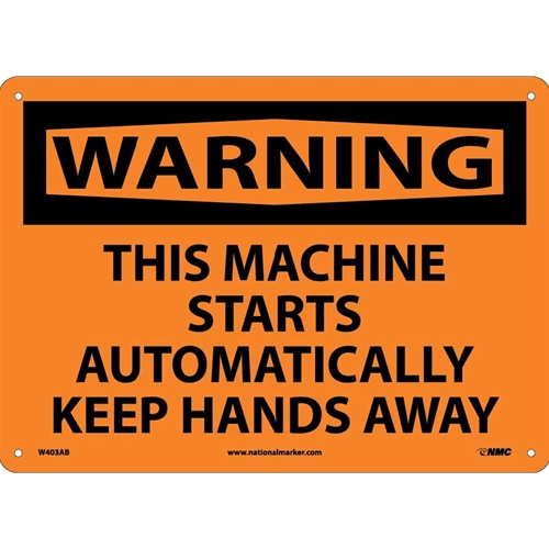 Warning This Machine Starts Automatically Sign (W403AB)