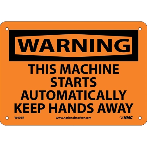 Warning This Machine Starts Automatically Sign (W403R)