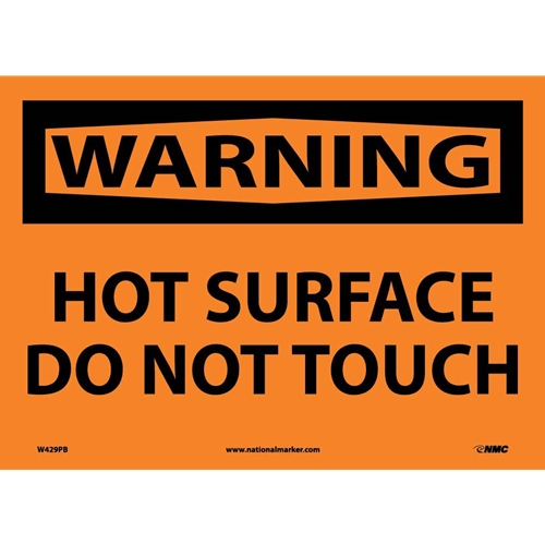 Warning Hot Surface Do Not Touch Sign (W429PB)