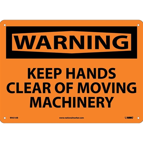 Warning Keep Hands Clear Of Moving Machinery Sign (W451AB)