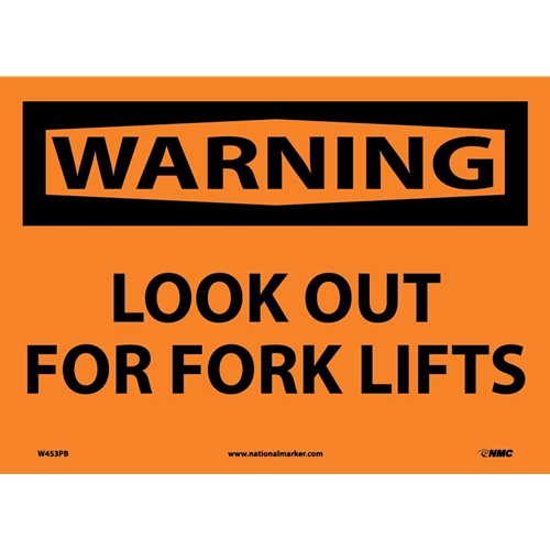 Warning Look Out For Forklifts Sign (W453PB)