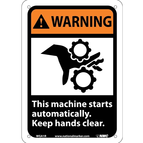 Warning This Machine Starts Automatically Sign (WGA1R)