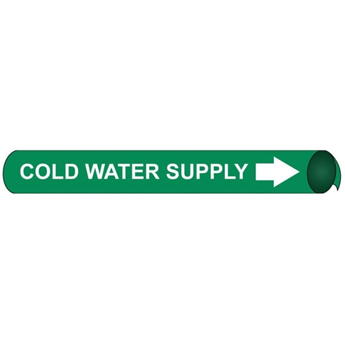 Cold Water Supply Precoiled/Strap-On Pipe Marker (A4021)