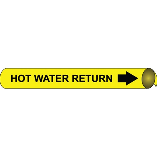 Hot Water Return Precoiled/Strap-On Pipe Marker (A4062)