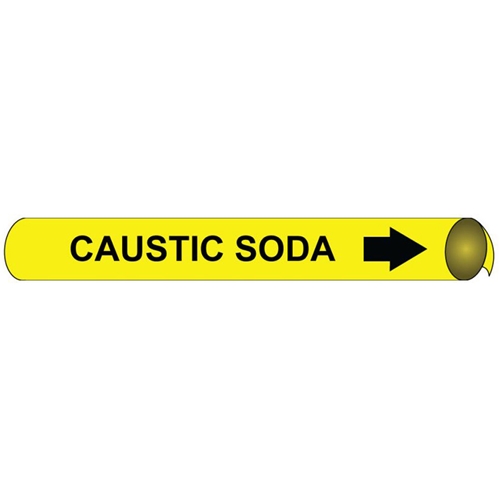 Caustic Soda Precoiled/Strap-On Pipe Marker (B4013)