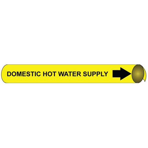 Domestic Hot Water Return Precoiled/Strap-On Pipe Marker (B4038)