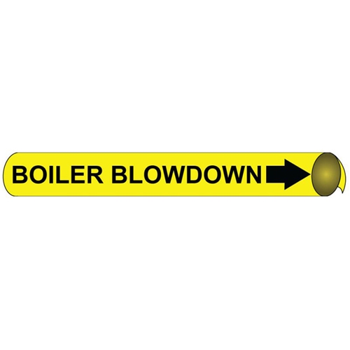 Boiler Blow Down Precoiled/Strap-On Pipe Marker (C4007)