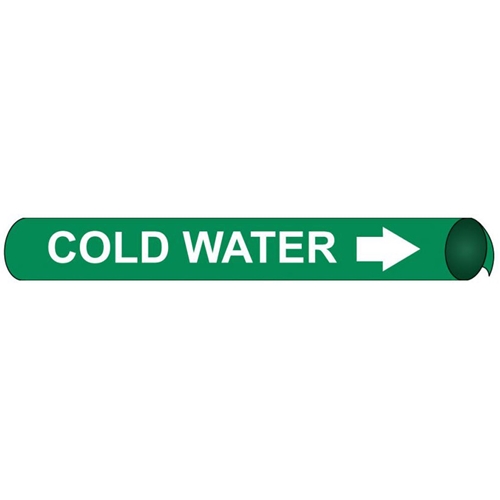 Cold Water  Precoiled/Strap-On Pipe Marker (D4019)