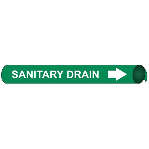 Sanitary Drain Precoiled/Strap-On Pipe Marker (D4093)