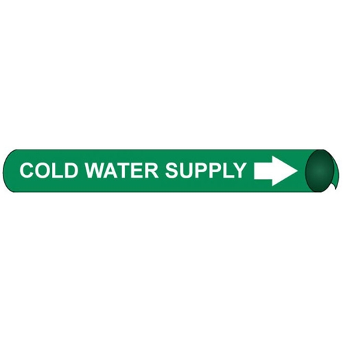 Cold Water Supply Precoiled/Strap-On Pipe Marker (E4021)