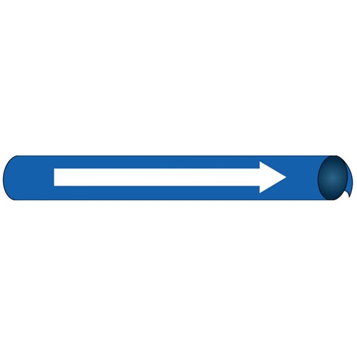 Direction Arrow White/Blue Precoiled/Strap-On Pipe Marker (E4118)