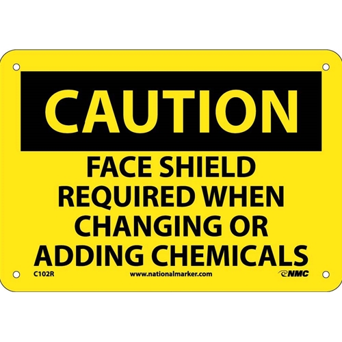 Caution Face Shield Protection Sign (C102R)