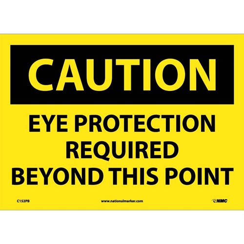 Caution Ear Protection Required Beyond This Point Sign (C152PB)
