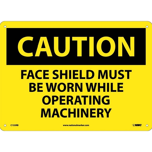 Caution Face Shield Protection Sign (C155RB)