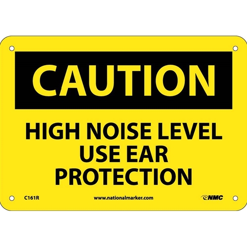 Caution High Noise Level Use Ear Protection Sign (C161R)