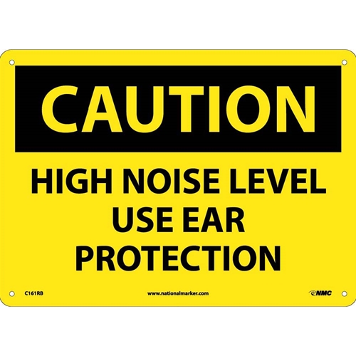 Caution High Noise Level Use Ear Protection Sign (C161RB)