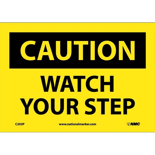 Caution Watch Your Step Sign (C203P)