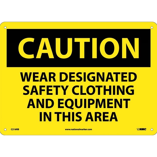 Caution Designated Ppe In This Area Sign (C216RB)