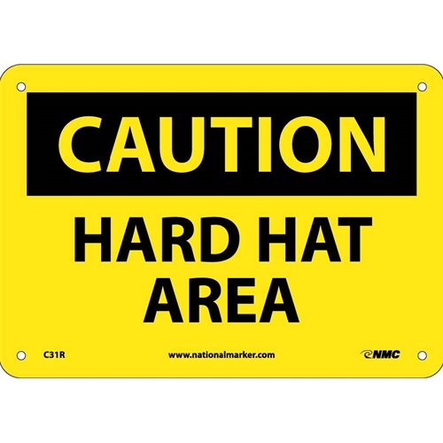 Caution Hard Hat Area Sign (C31R)