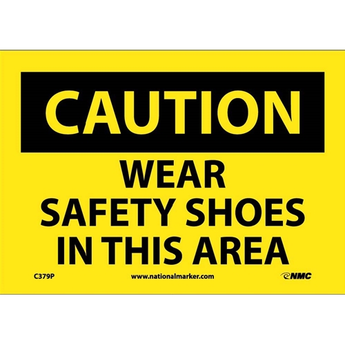 Caution Wear Safety Shoes In This Area Sign (C379P)