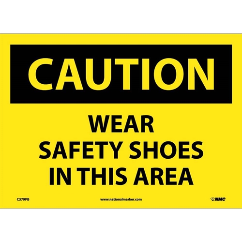 Caution Wear Safety Shoes In This Area Sign (C379PB)