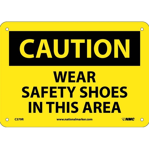 Caution Wear Safety Shoes In This Area Sign (C379R)