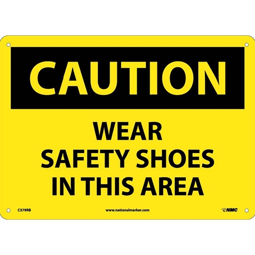 Caution Wear Safety Shoes In This Area Sign (C379RB)