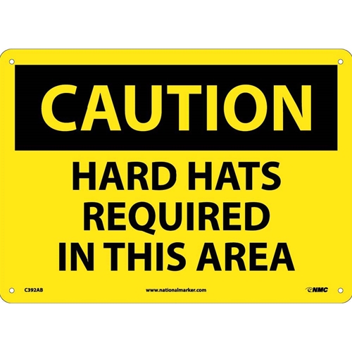 Caution Hard Hats Required In This Area Sign (C392AB)