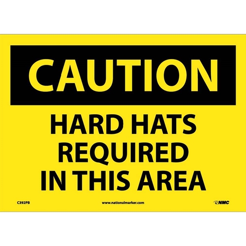 Caution Hard Hats Required In This Area Sign (C392PB)