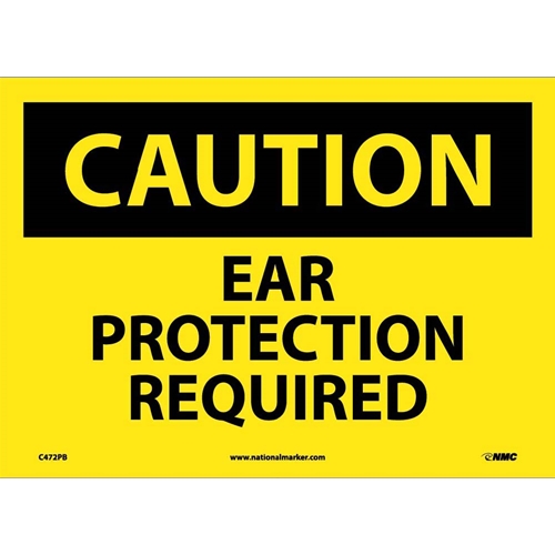 Caution Ear Protection Must Be Worn Sign (C472PB)