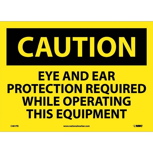 Caution Multi Protection Safety Sign (C481PB)