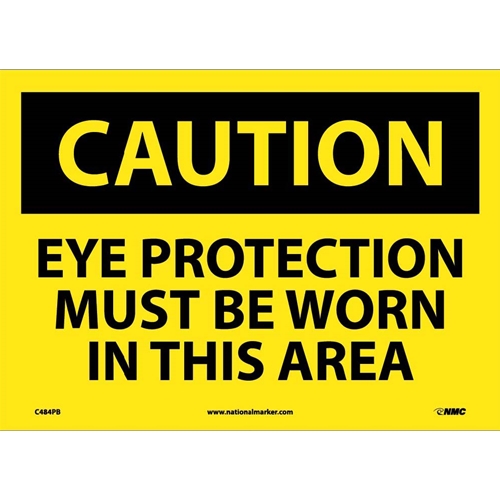 Caution Eye Protection Must Be Worn In This Area Sign (C484PB)