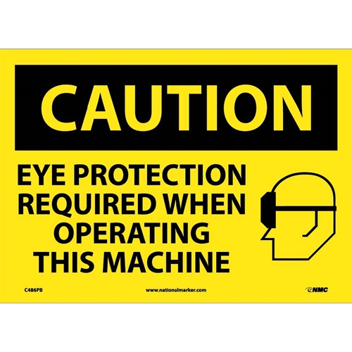 Caution Eye Protection Required Sign (C486PB)