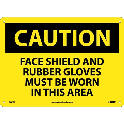 Caution Multi Protection Safety Sign (C487RB)