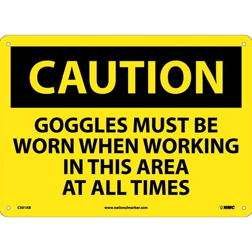 Caution Eye Protection Required Sign (C501AB)