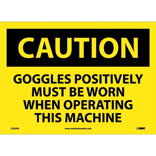 Caution Eye Protection Required Sign (C502PB)