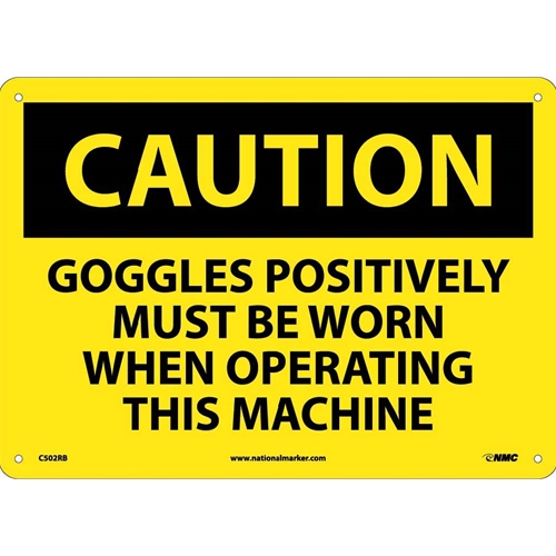 Caution Eye Protection Required Sign (C502RB)