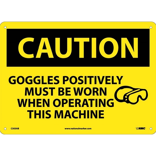 Caution Eye Protection Required Sign (C503AB)
