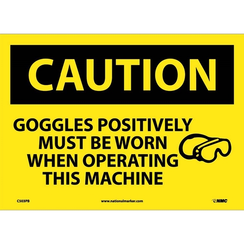 Caution Eye Protection Required Sign (C503PB)